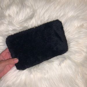 Faux fur wristlet